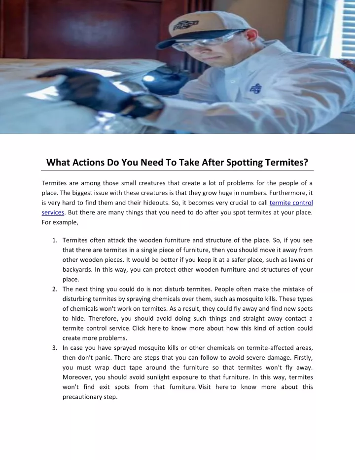 what actions do you need to take after spotting