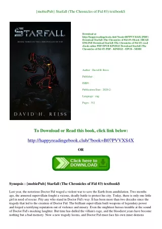 {mobiePub} Starfall (The Chronicles of Fid #3) textbook$