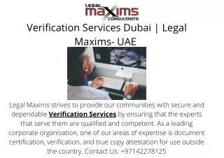 Verification Services Dubai | Legal Maxims- UAE