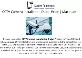 CCTV Camera Installation Dubai Price | Macouae