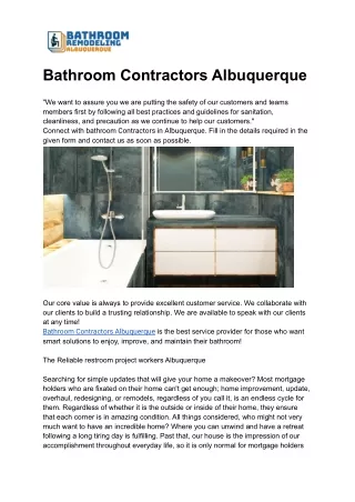 Bathroom Contractors Albuquerque