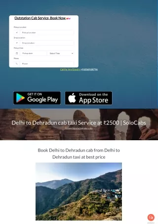 Delhi to Dehradun cab taxi Service at ₹2500 _ SoloCabs