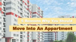 5 Reasons Why You Should Move Into An Apartment