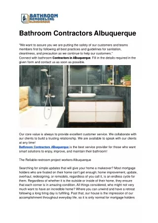 Bathroom Contractors Albuquerque