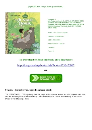 [Epub]$$ The Jungle Book [read ebook]