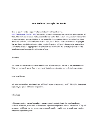 how to flaunt your style this winter