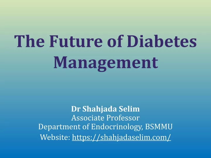 the future of diabetes management