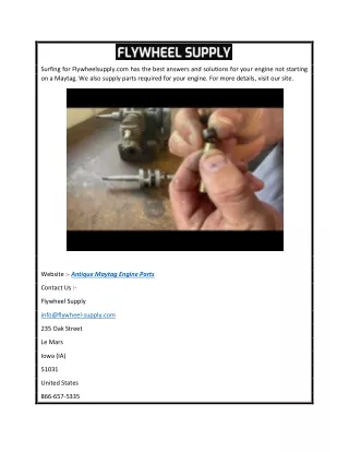Antique Maytag Engine Parts Flywheel-supply.com