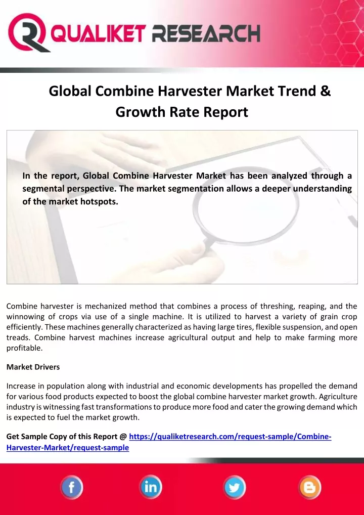global combine harvester market trend growth rate