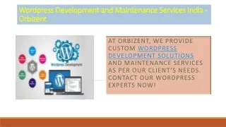 wordpress development and maintenance services india orbizent