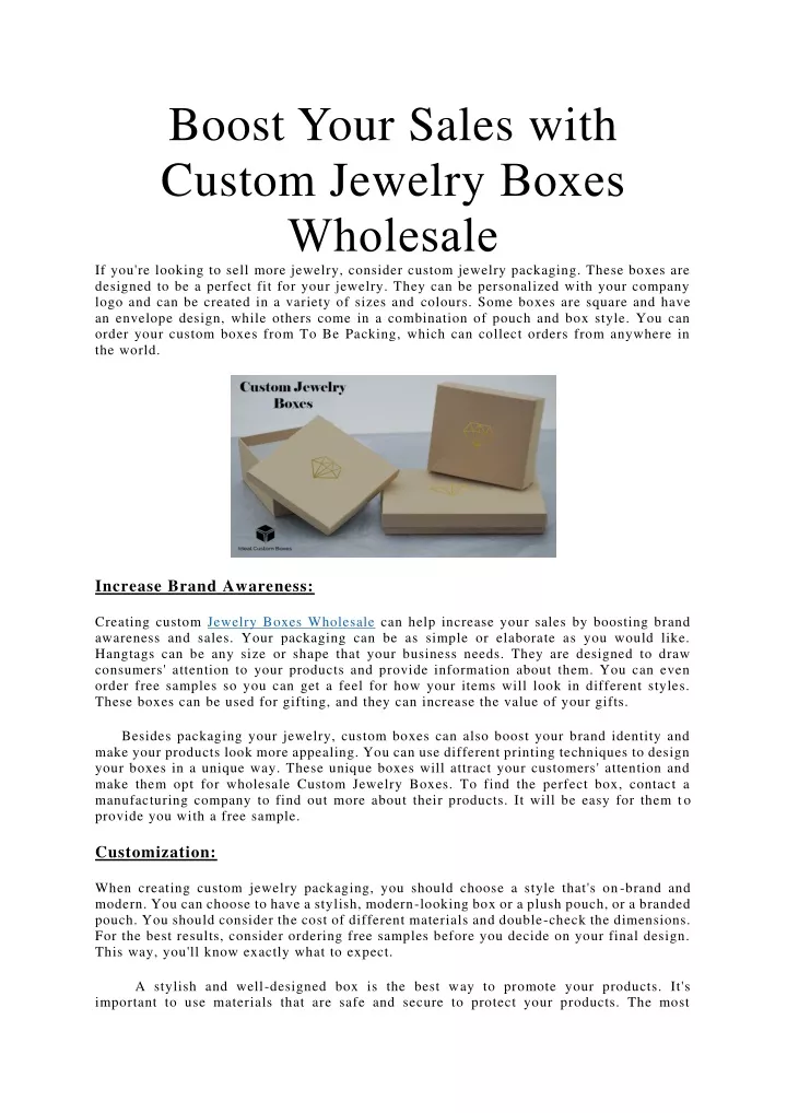 boost your sales with custom jewelry boxes