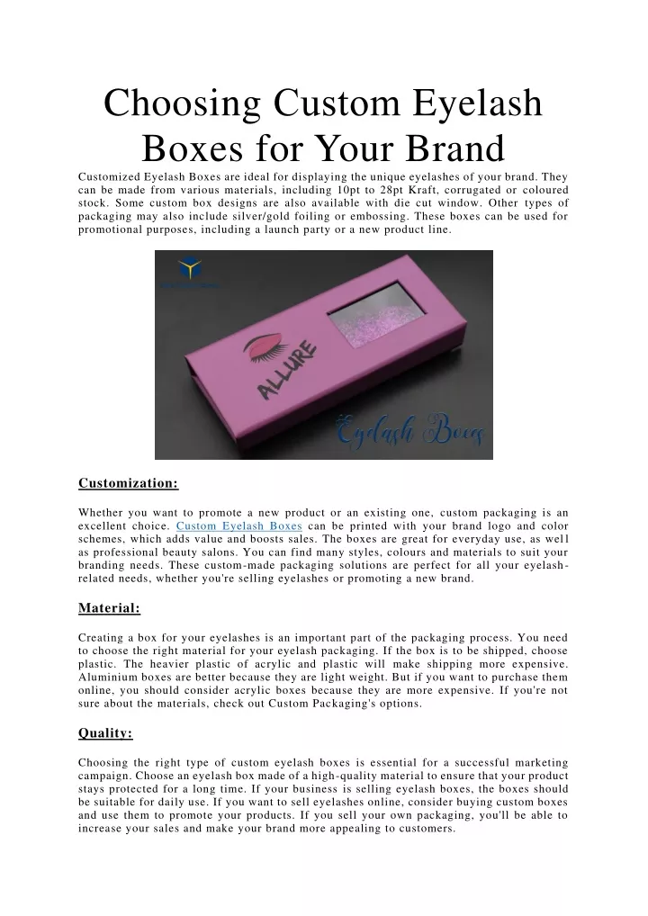 choosing custom eyelash boxes for your brand