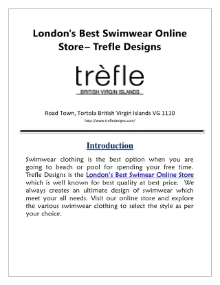 London's Best Swimwear Online Store – Trefle Designs-converted