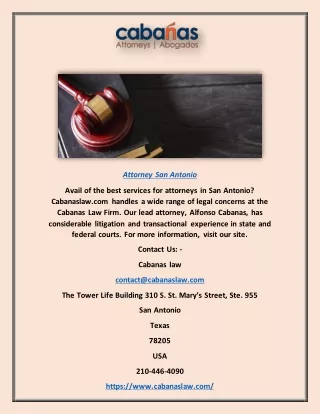 Attorney San Antonio | Cabanaslaw.com
