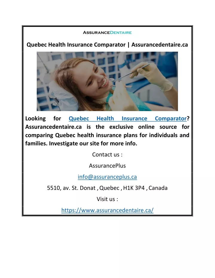 quebec health insurance comparator