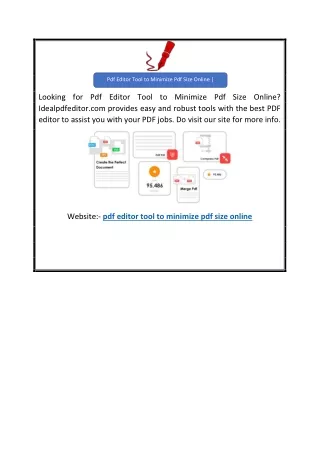 Pdf Editor Tool to Minimize Pdf Size Online  Idealpdfeditor.com