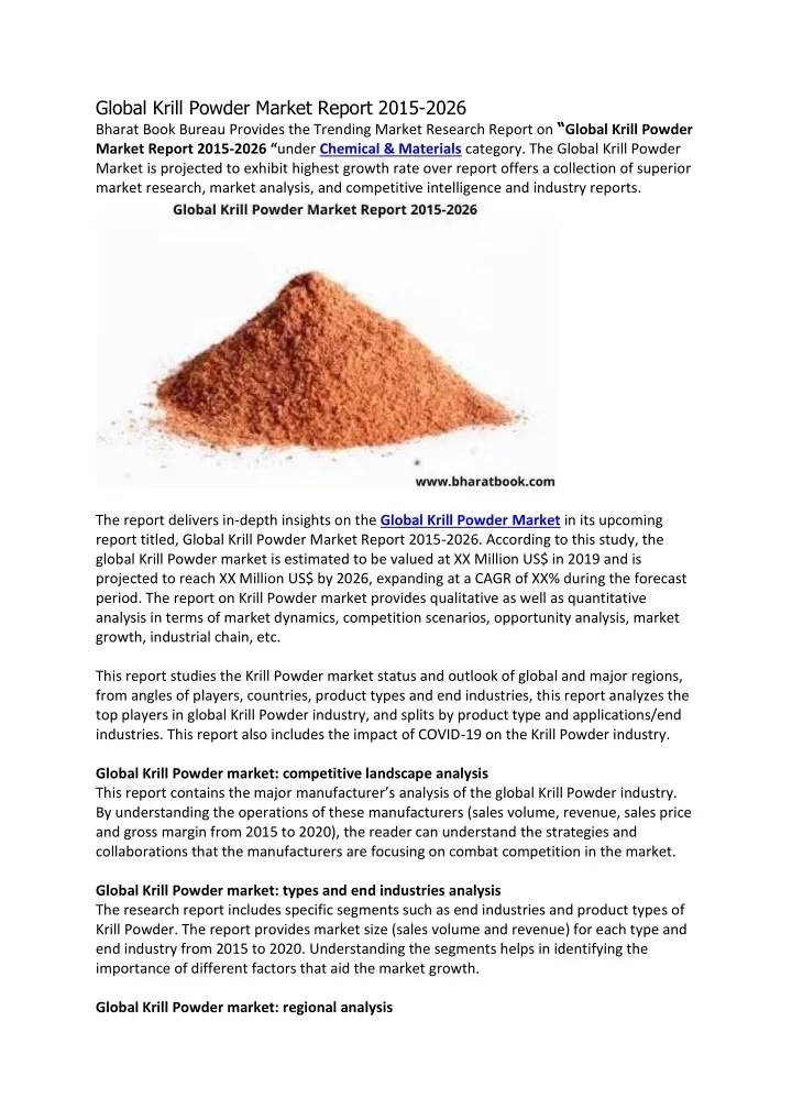 global krill powder market report 2015 2026