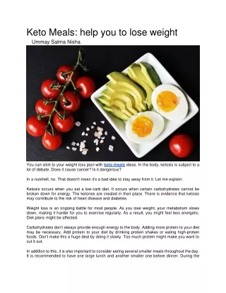 Keto Meals help you to lose weight