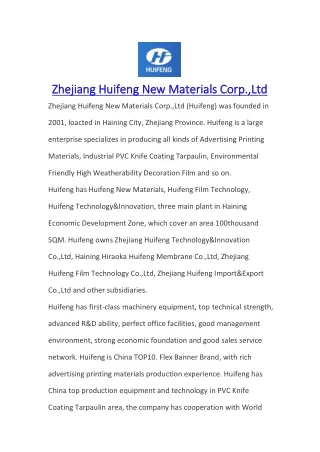 Zhejiang Huifeng New Materials Co., Ltd._hfxcl