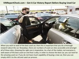 VINReportCheck.com – Get A Car History Report Before Buying Used Car