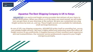 aquantuo the best shipping company in uk to kenya