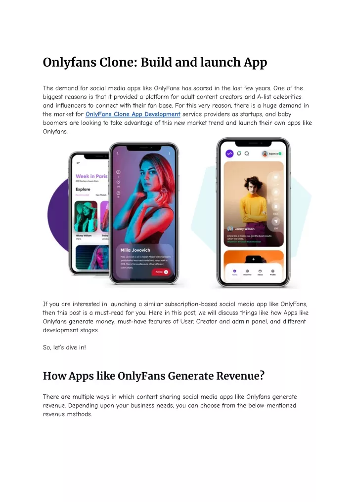 onlyfans clone build and launch app