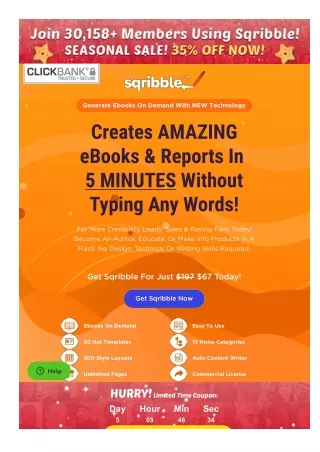 Sqribble - Creates AMAZING eBooks & Reports In 5 MINUTES Without Typing Any Word