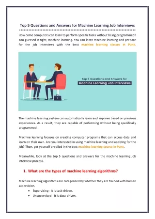 Top 5 Machine Learning Interview Questions and Answers