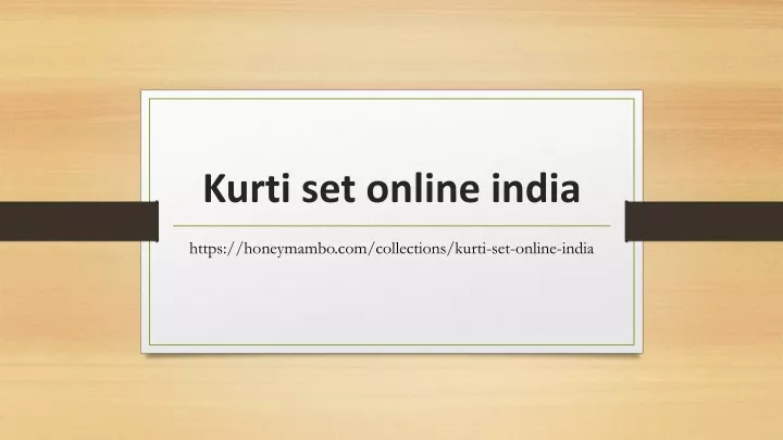 kurti set online india