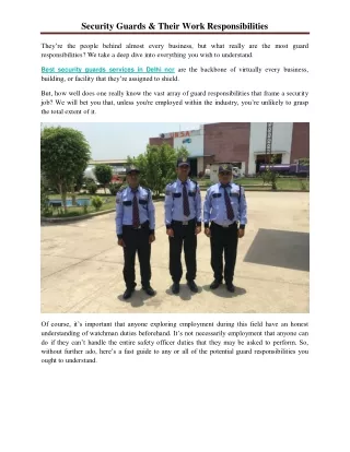 security guards their work responsibilities
