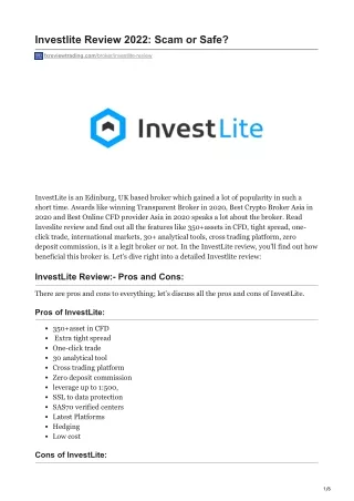 investlite review 2022 scam or safe