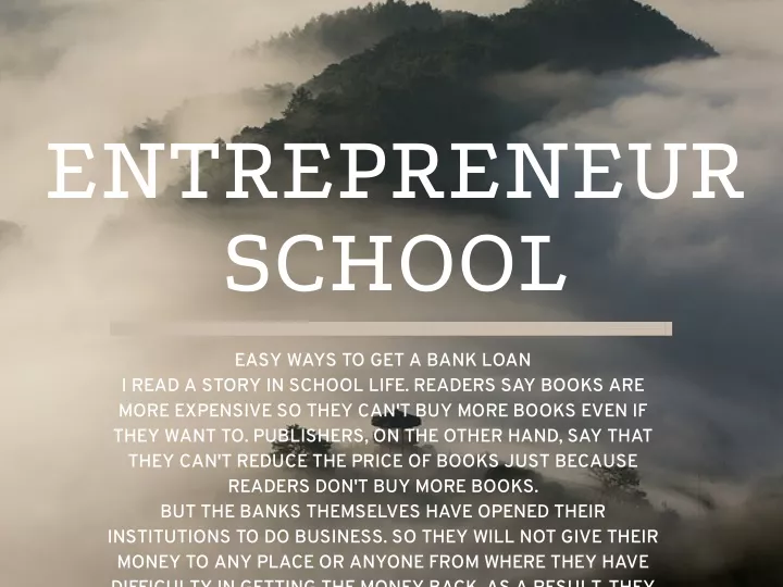 entrepreneur school