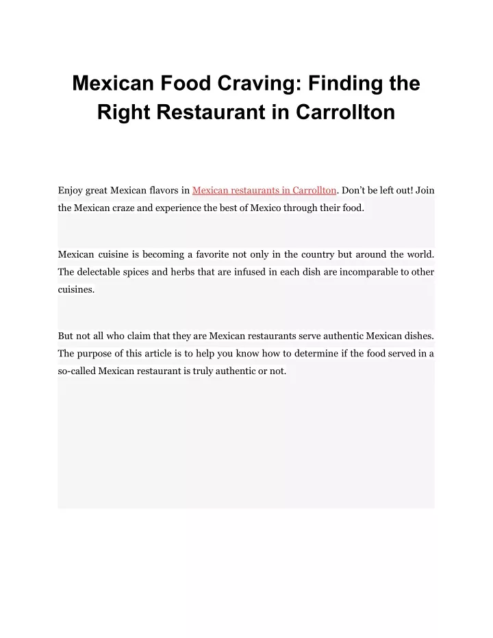 mexican food craving finding the right restaurant