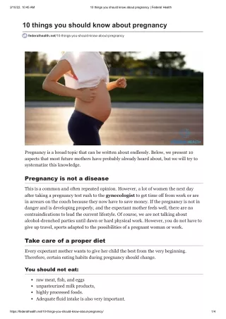 10 things you should know about pregnancy