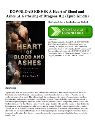 DOWNLOAD EBOOK A Heart of Blood and Ashes (A Gathering of Dragons  #1) (Epub Kindle)