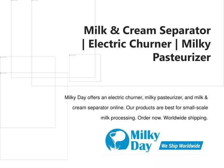 milk cream separator electric churner milky pasteurizer