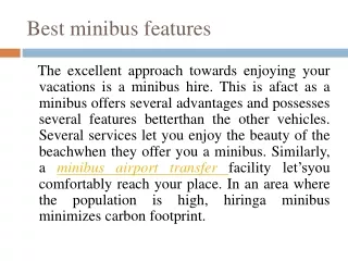 Best Minibus Features