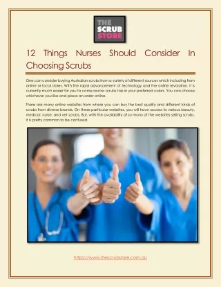 12 Things Nurses Should Consider In Choosing Scrubs