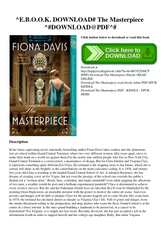 ^E.B.O.O.K. DOWNLOAD# The Masterpiece ^#DOWNLOAD@PDF^#
