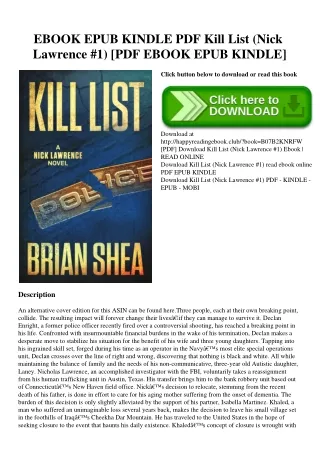 EBOOK EPUB KINDLE PDF Kill List (Nick Lawrence #1) [PDF EBOOK EPUB KINDLE]