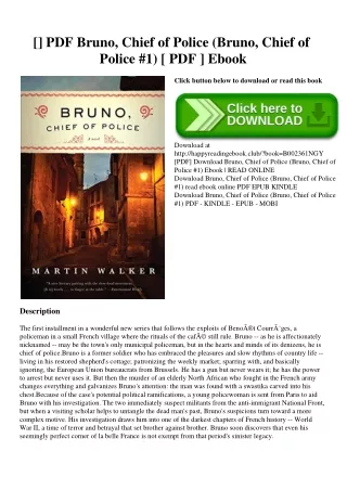 [DOWNLOADPDF] PDF Bruno  Chief of Police (Bruno  Chief of Police #1) [ PDF ] Ebook