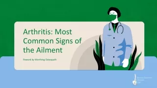 Arthritis Most Common Signs of the Ailment