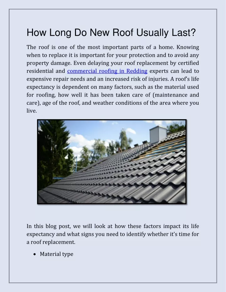 how long do new roof usually last