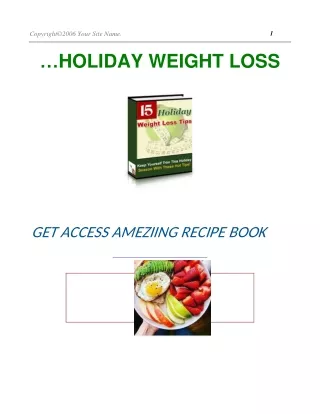 Holiday Weight Loss Tips