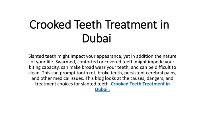 crooked teeth treatment in dubai