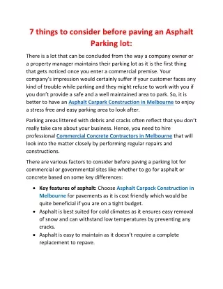 7 things to consider before paving an asphalt