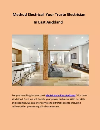 Method Electrical Your Trusted Electrician in East Auckland