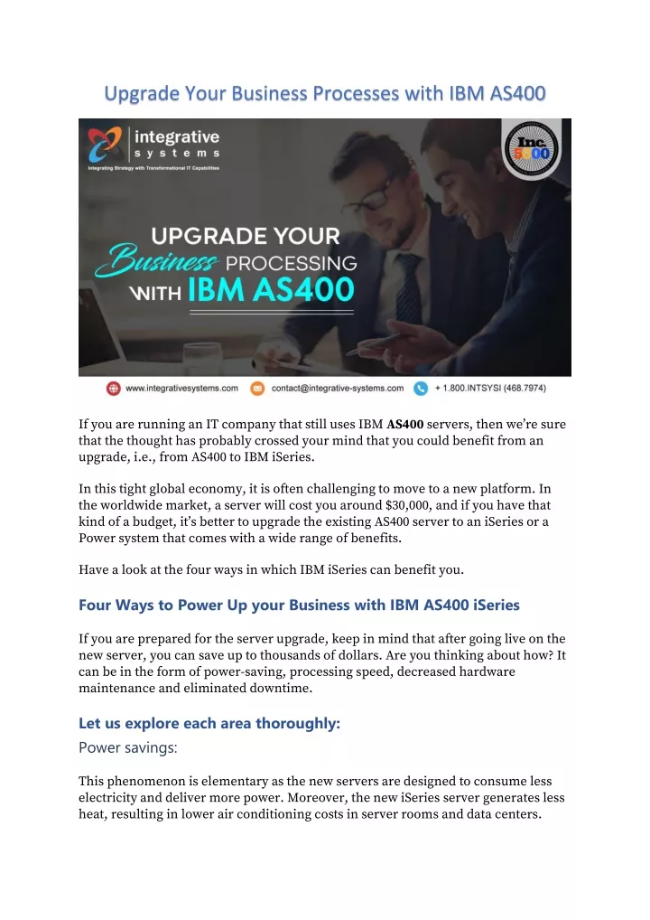 upgrade your business processes with ibm as400