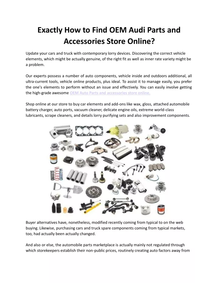 exactly how to find oem audi parts and accessories store online