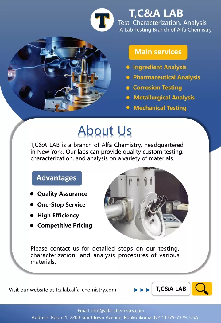 t c a lab test characterization analysis